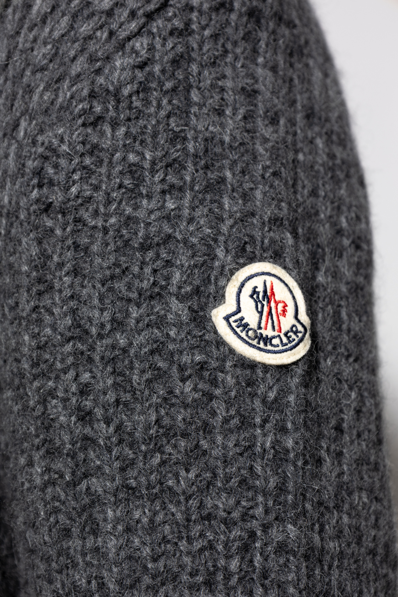 Grey Cardigan with stand-up collar Moncler - Vitkac France